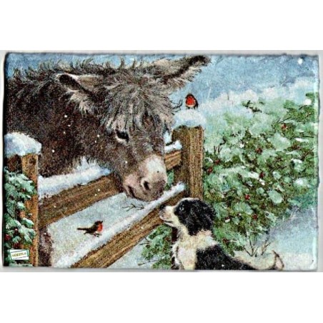 plaque déco ardoise L'Ane serviettage