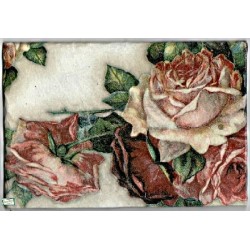 plaque déco ardoise Les Roses serviettage