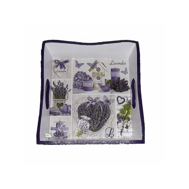 plateau bois Lavande serviettage