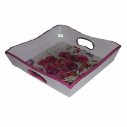 plateau bois Pois de senteur serviettage