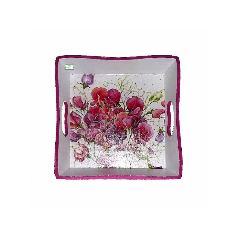 plateau bois Pois de senteur serviettage