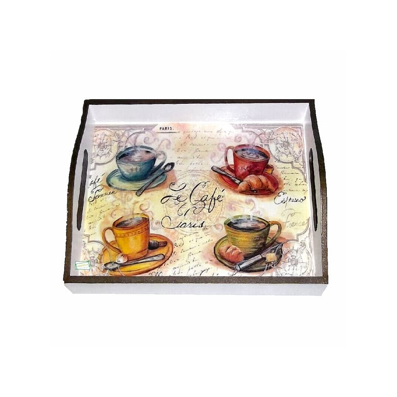 plateau bois Le Café serviettage