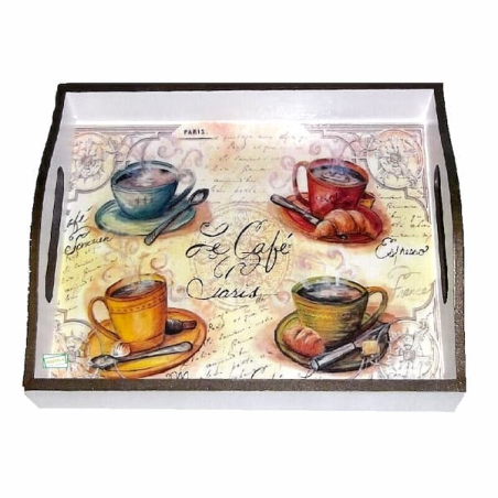 plateau bois Le Café serviettage