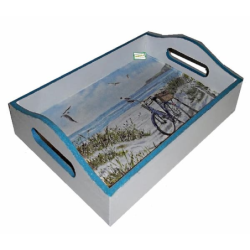 plateau bois La Mer serviettage