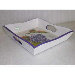 plateau bois Le Raisin serviettage