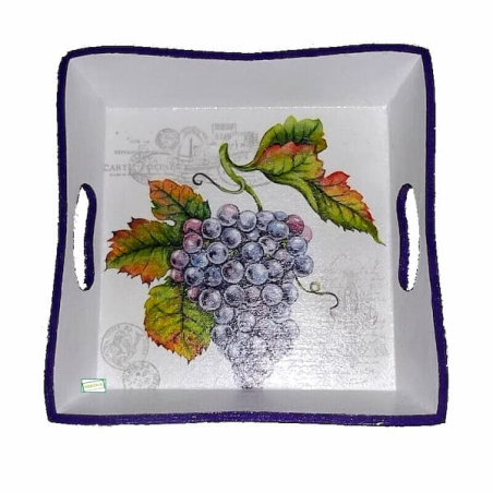 plateau bois Le Raisin serviettage