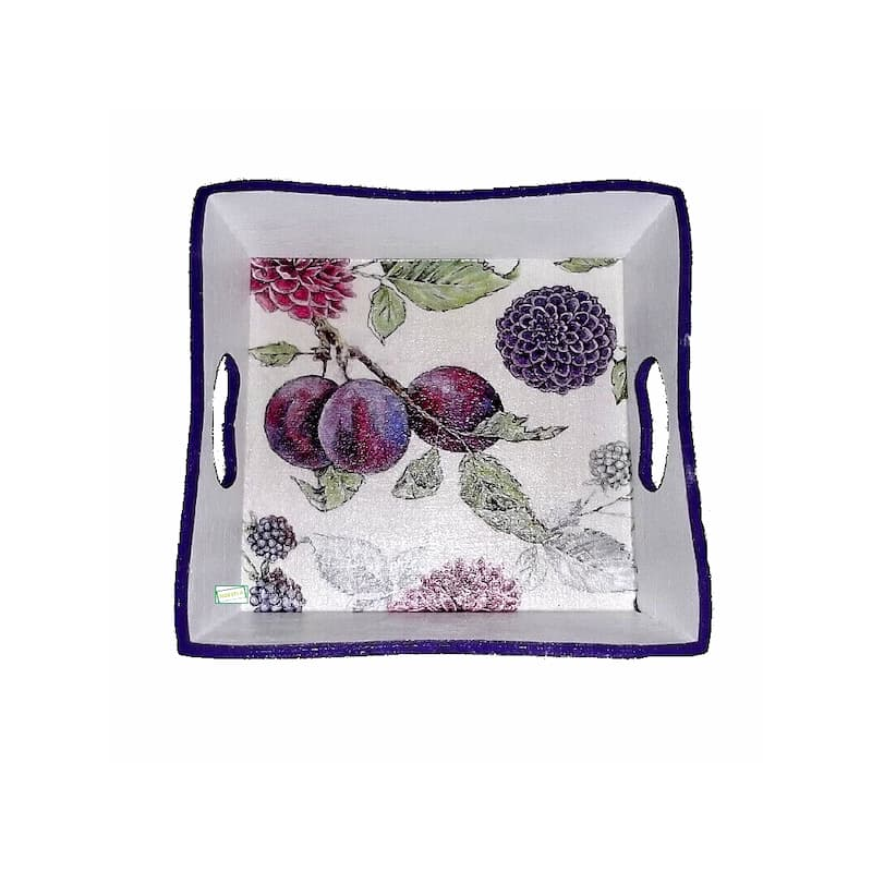 plateau bois Fruits serviettage