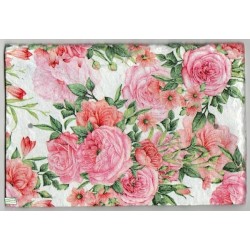 plaque déco ardoise Les Roses serviettage