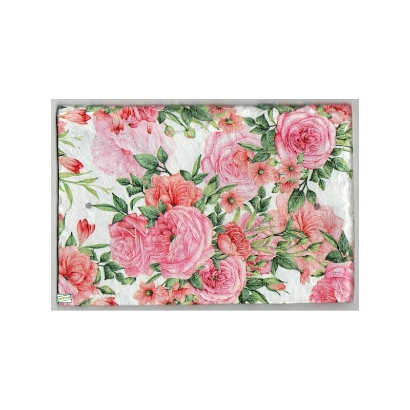 plaque déco ardoise Les Roses serviettage