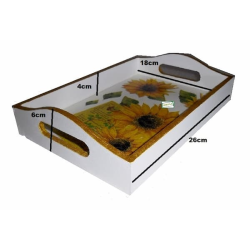 plateau bois Tournesols serviettage