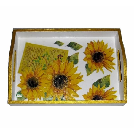 plateau bois Tournesols serviettage