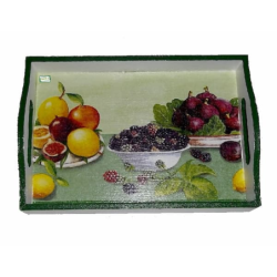 plateau bois Fruits serviettage