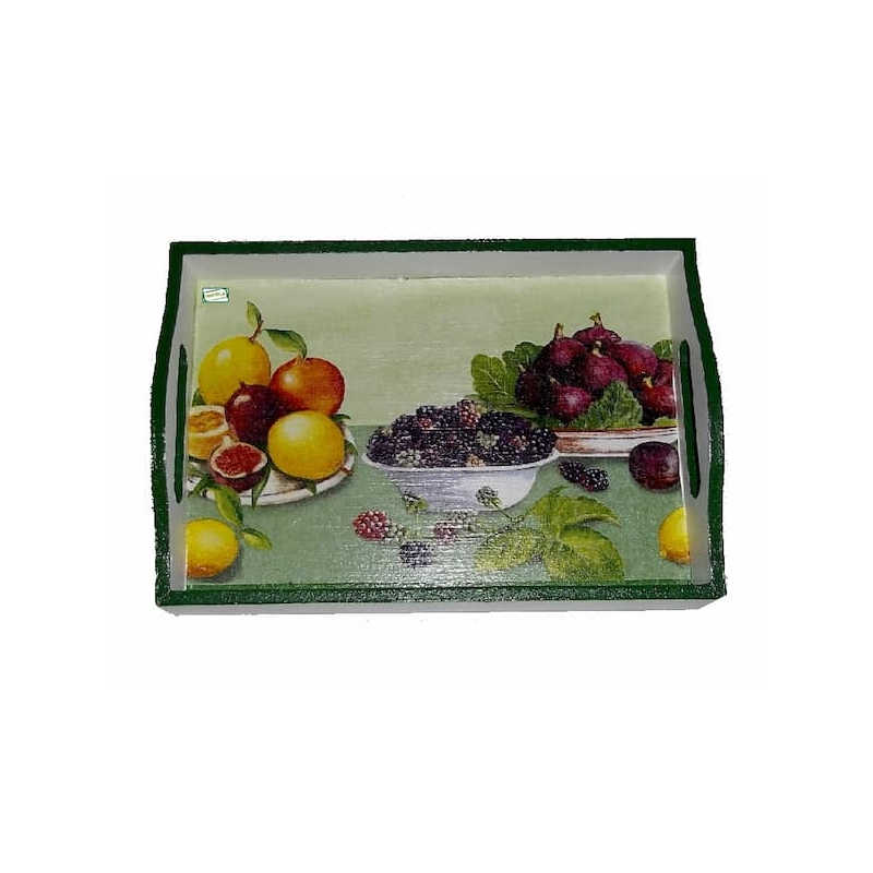 plateau bois Fruits serviettage