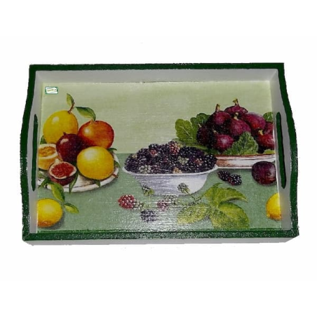 plateau bois Fruits serviettage