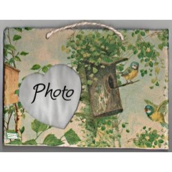 plaque photo ardoise Oiseaux serviettage