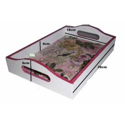 plateau bois Les Roses serviettage