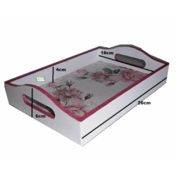 plateau bois Les Roses serviettage