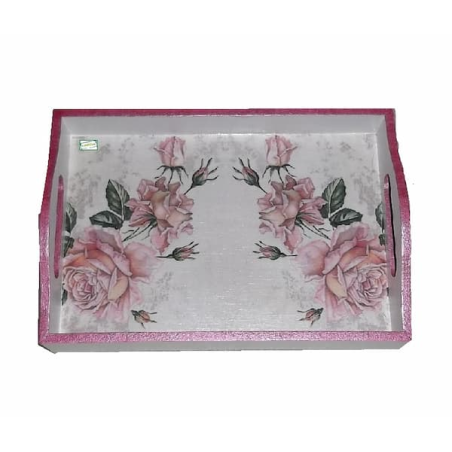 plateau bois Les Roses serviettage