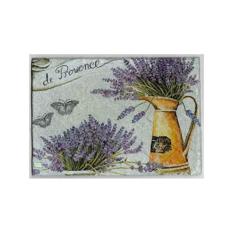 plaque déco ardoise Lavande serviettage