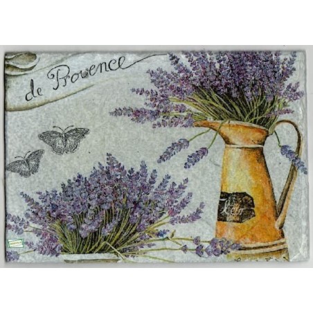 plaque déco ardoise Lavande serviettage