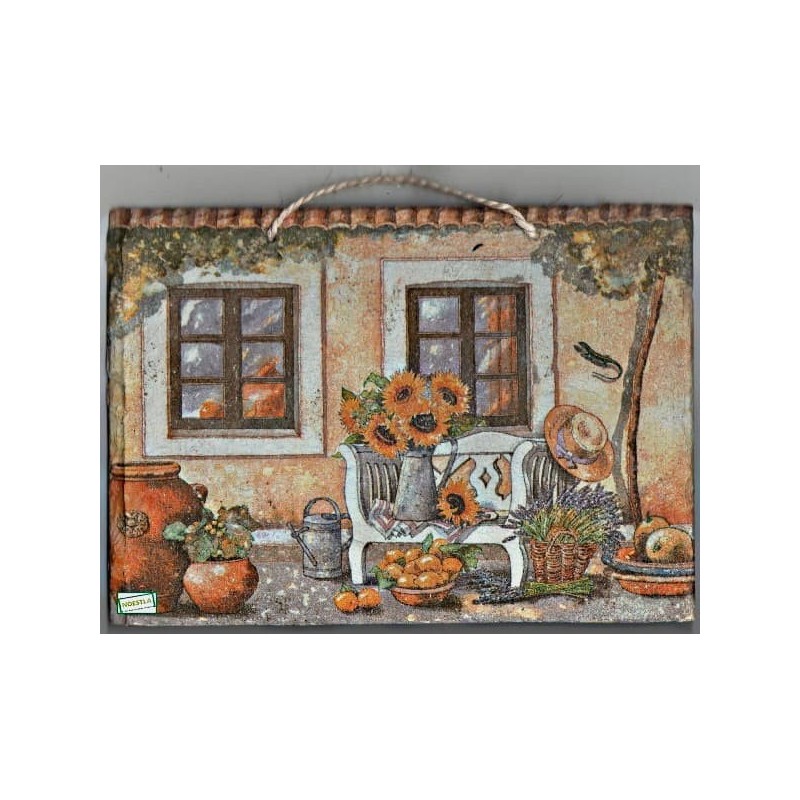 Plaque déco ardoise Nature serviettage