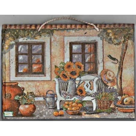 Plaque déco ardoise Nature serviettage