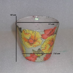 vase pot verre Coquelicots serviettage