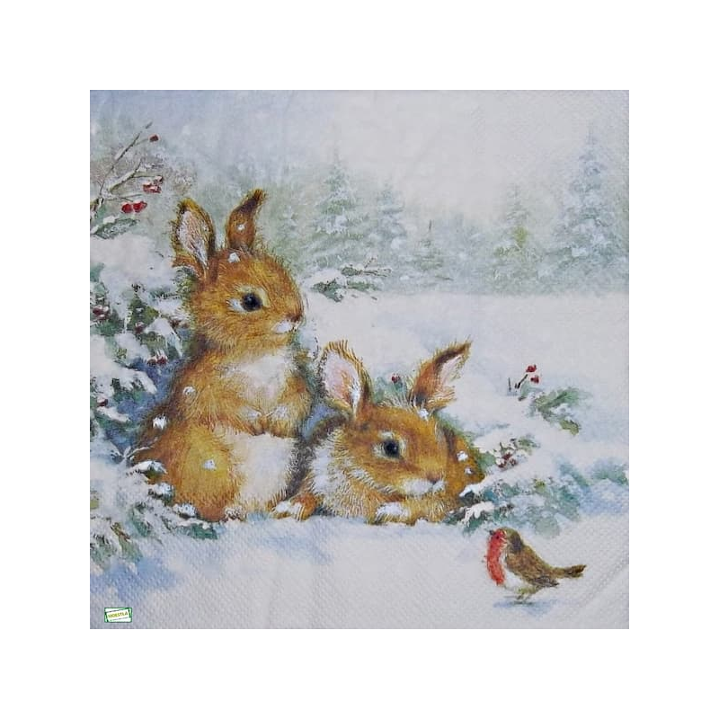 1serviette papier Les Lapins-5