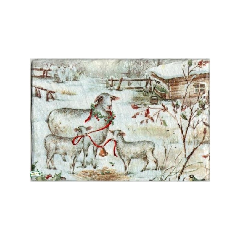 plaque déco ardoise Les Chèvres serviettage