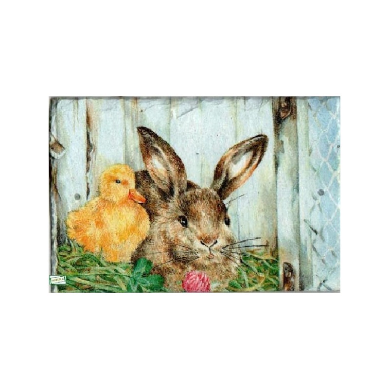 plaque déco ardoise Animaux Ferme serviettage