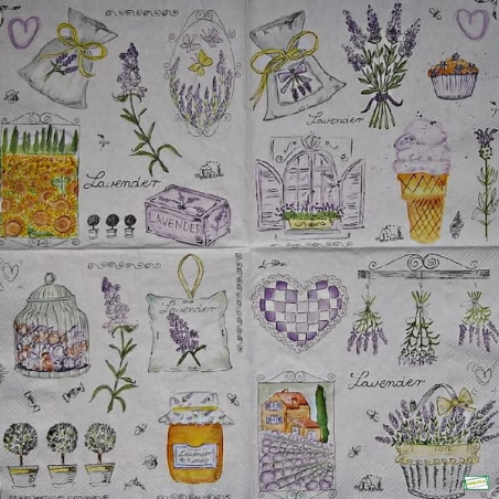1 serviette papier Lavande -3