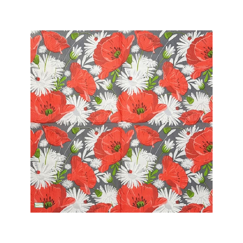 1 serviette Coquelicots -9