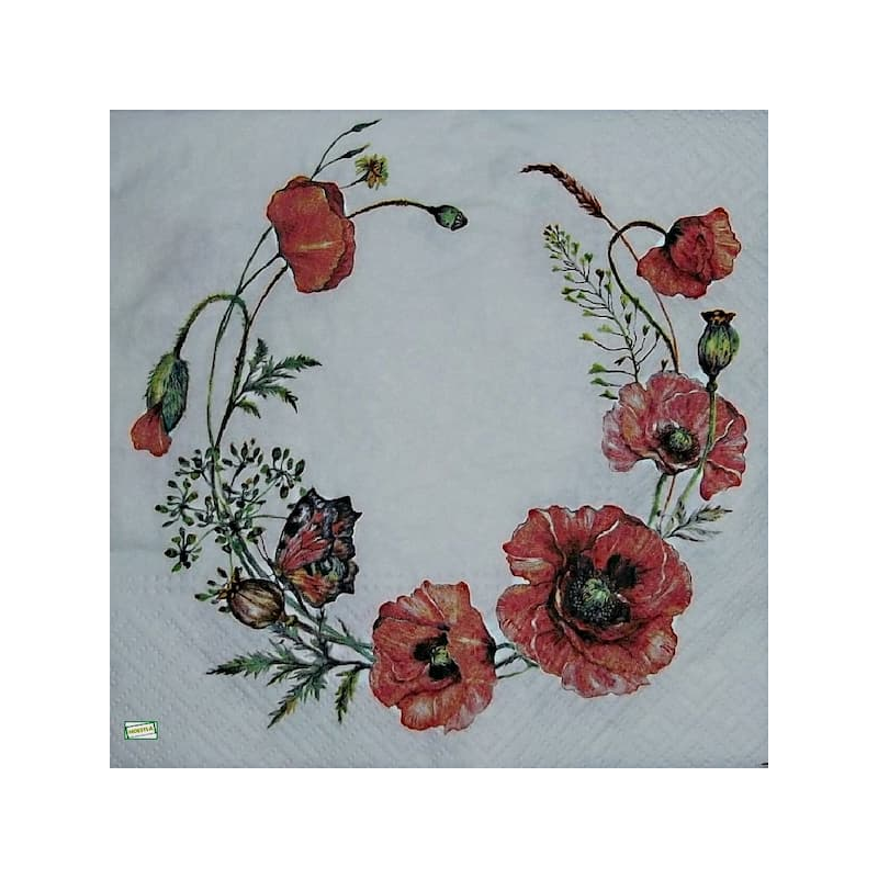 1 serviette Coquelicots -23