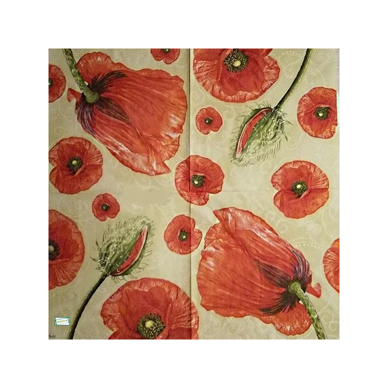 1 serviette Coquelicots -26