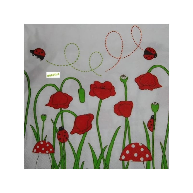 1 serviette Coquelicots -34