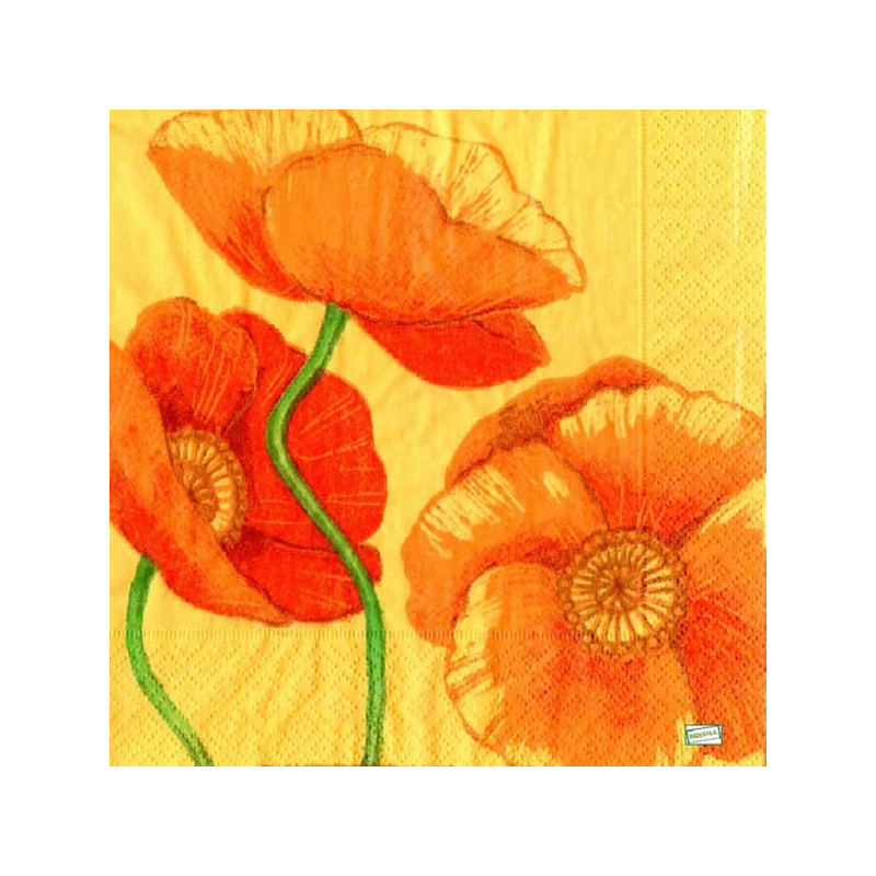 5 serviettes Coquelicots -43
