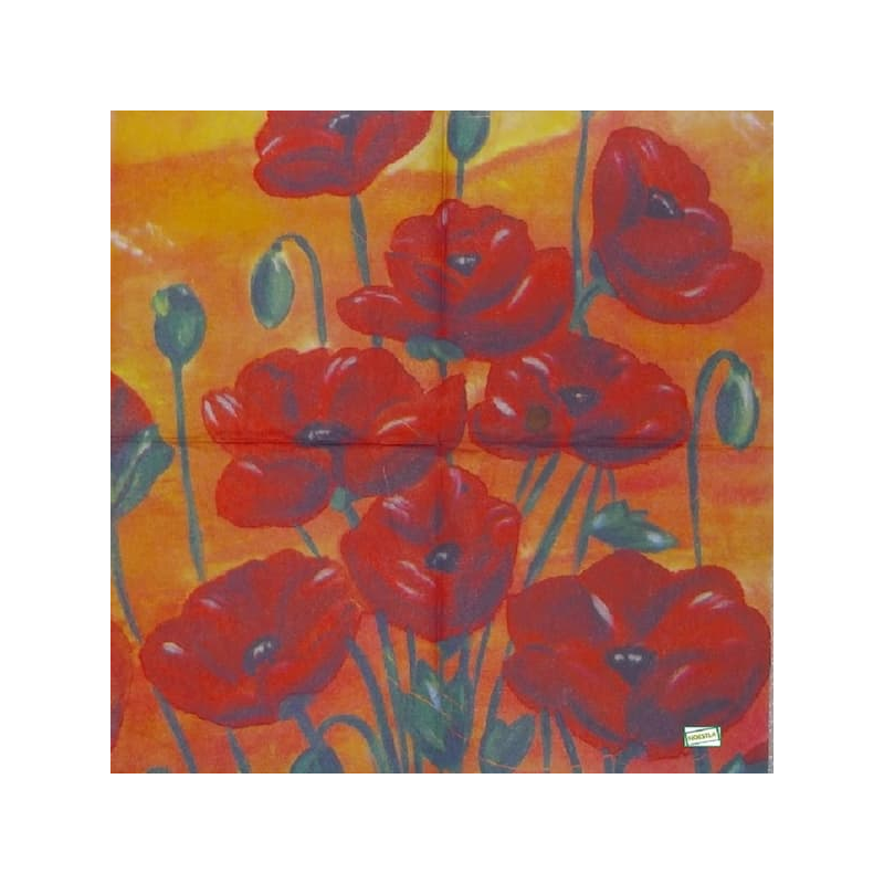 1 serviette Coquelicots -51