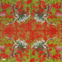 1 serviette Coquelicots -60