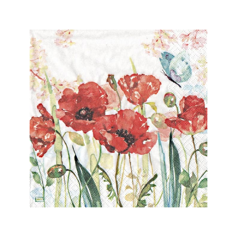 1 serviette Coquelicots -92