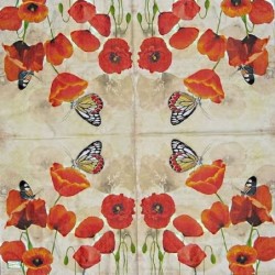 1 serviette Coquelicots -96