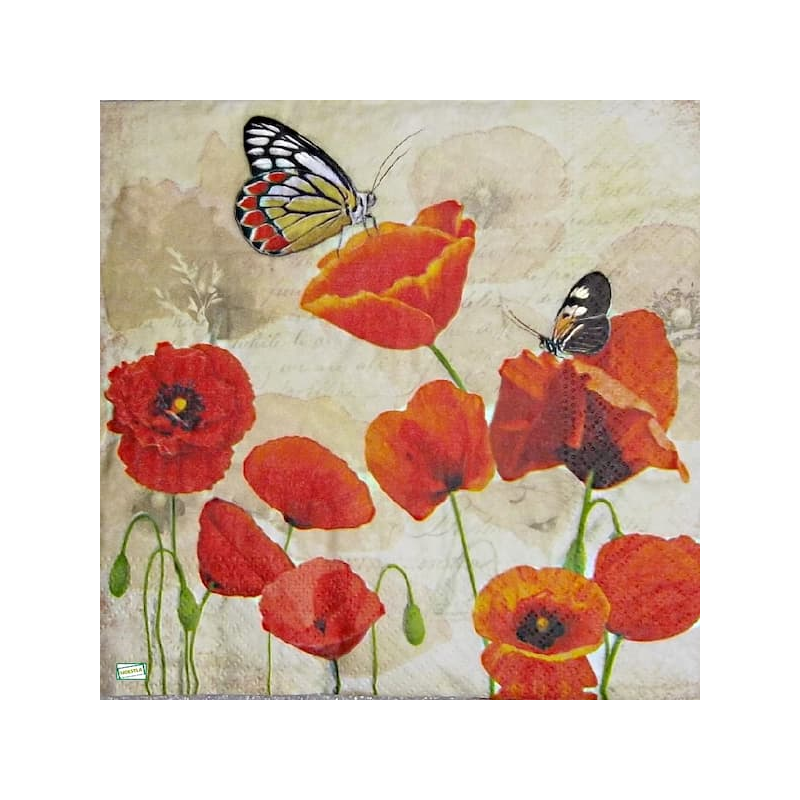 1 serviette Coquelicots -96