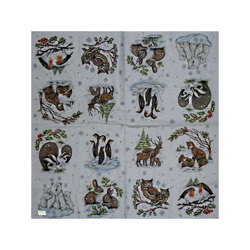 1 serviette Animaux bois -5
