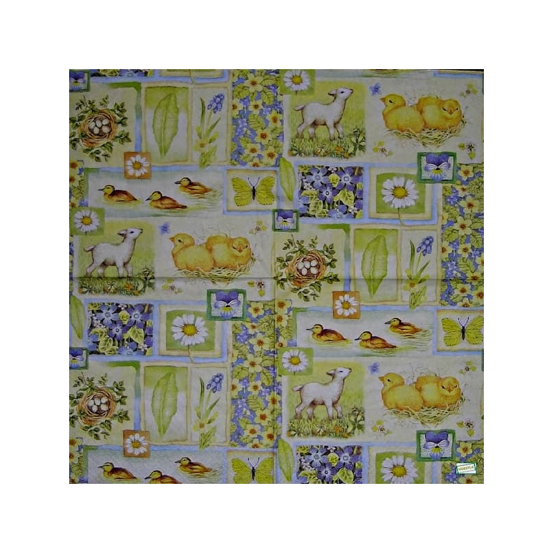 1 serviette Animaux Ferme-49