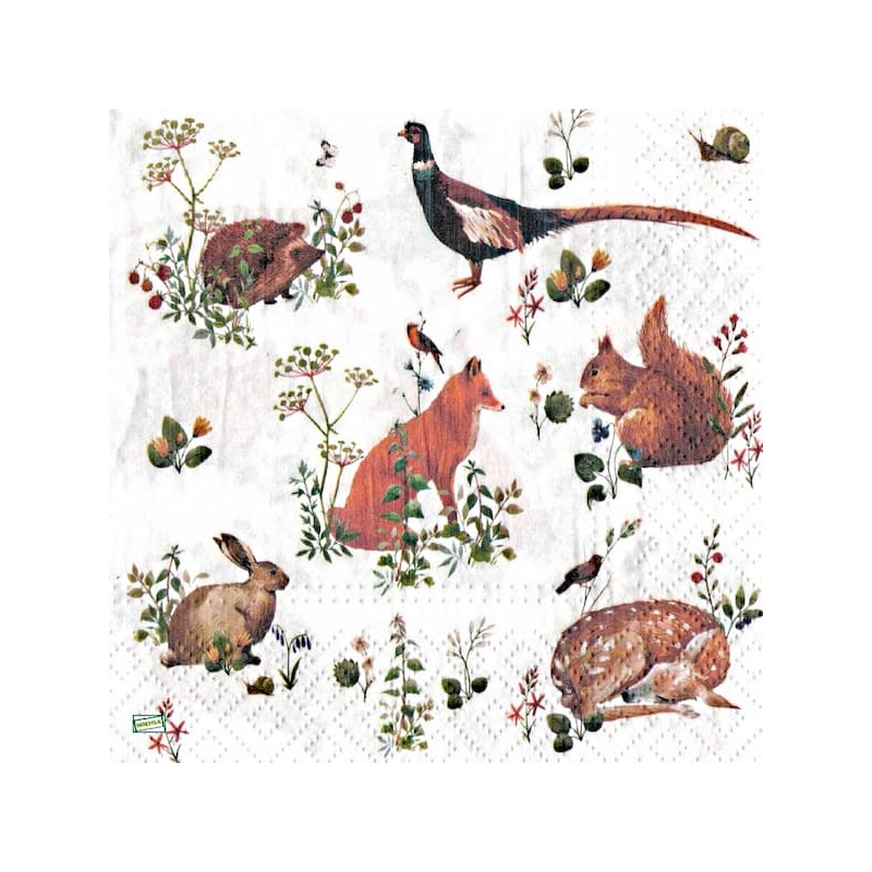 1 serviette Animaux bois -33