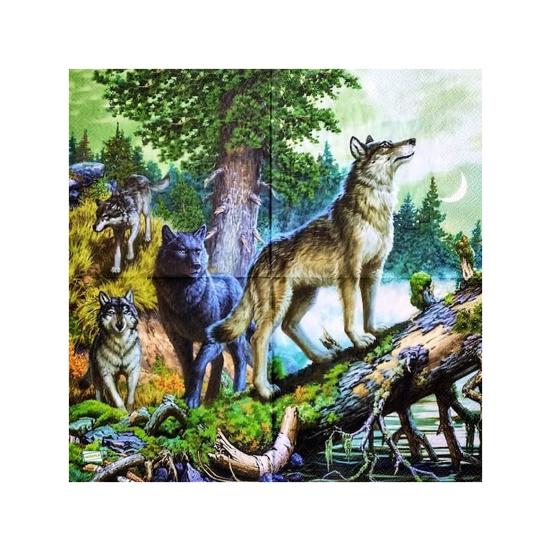 1serviette papier Les Loups-3