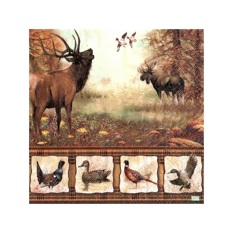 1 serviette Les cerfs-36