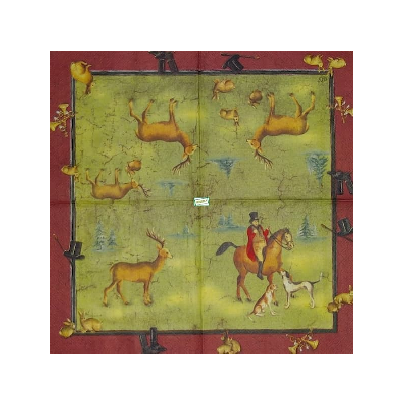 3 serviettes Animaux bois -37