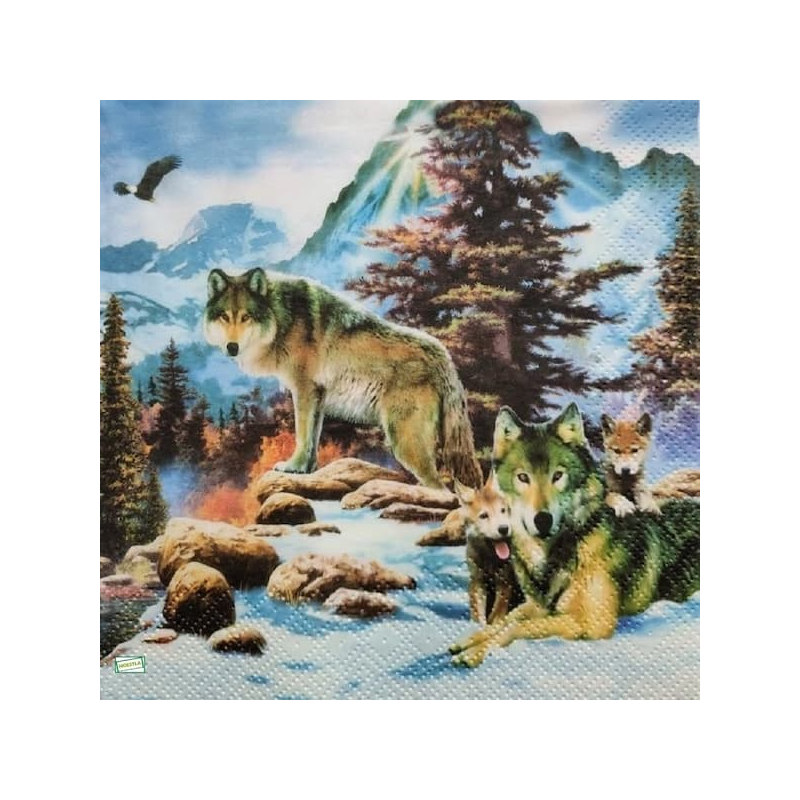 1serviette papier Les Loups-45