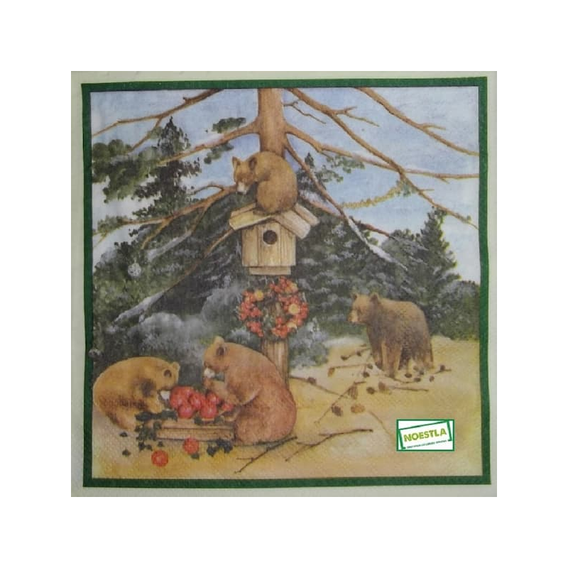 1 serviette Les Ours -44