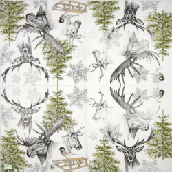 1 serviette Animaux bois -115